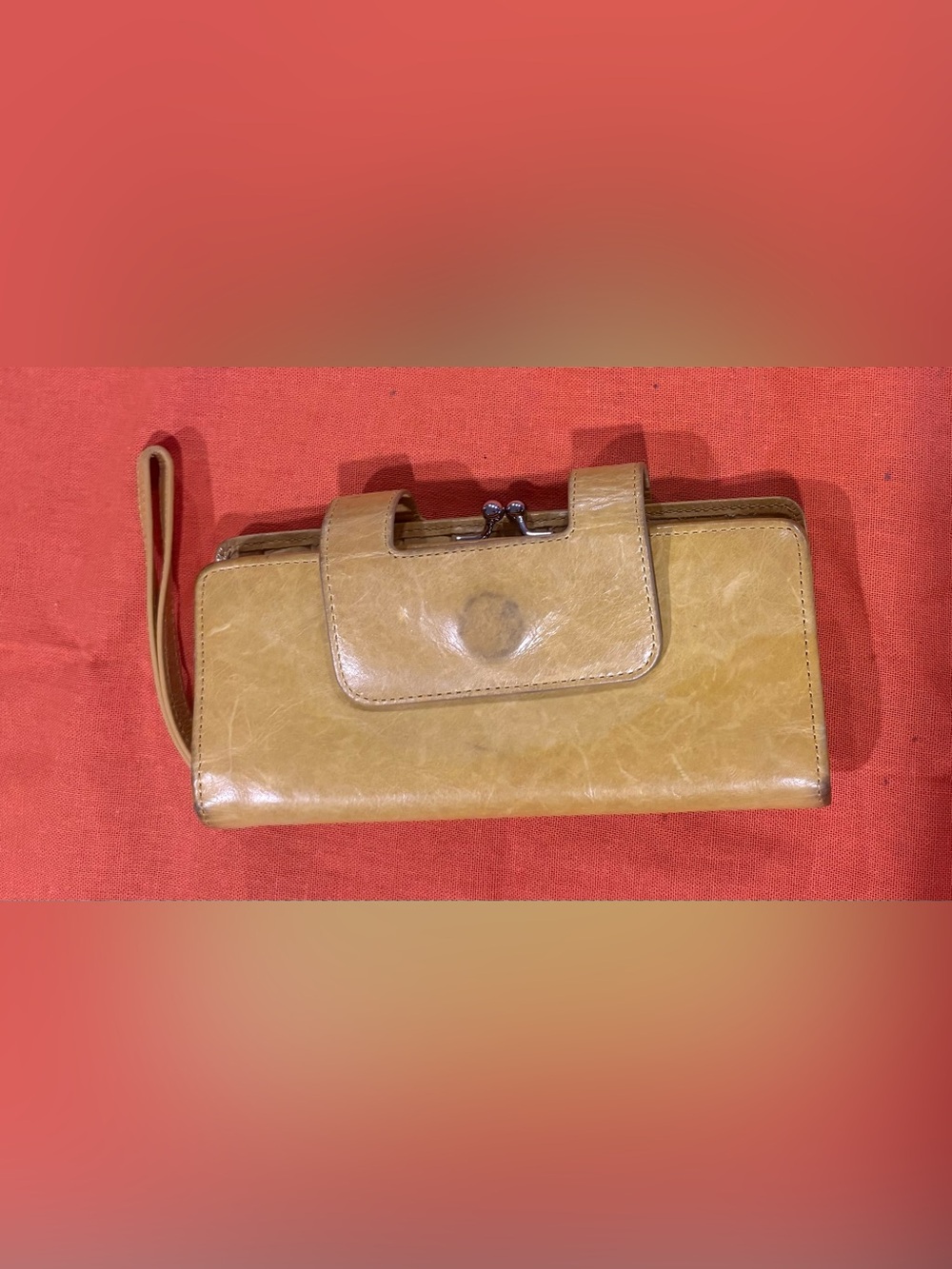 HOBO Leather Wristlet Clutch - yellow